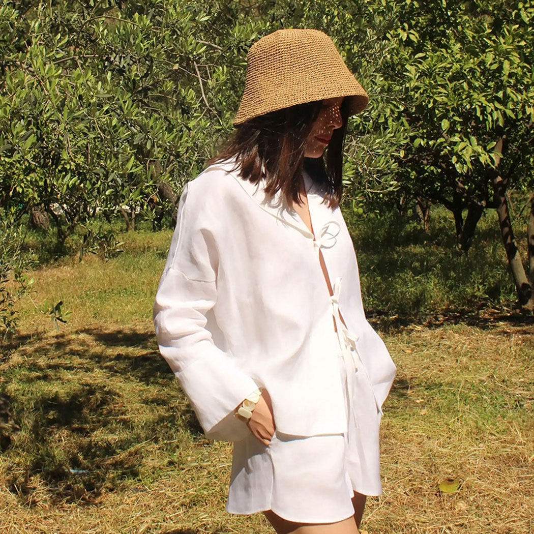 Myrina White Linen Shirt