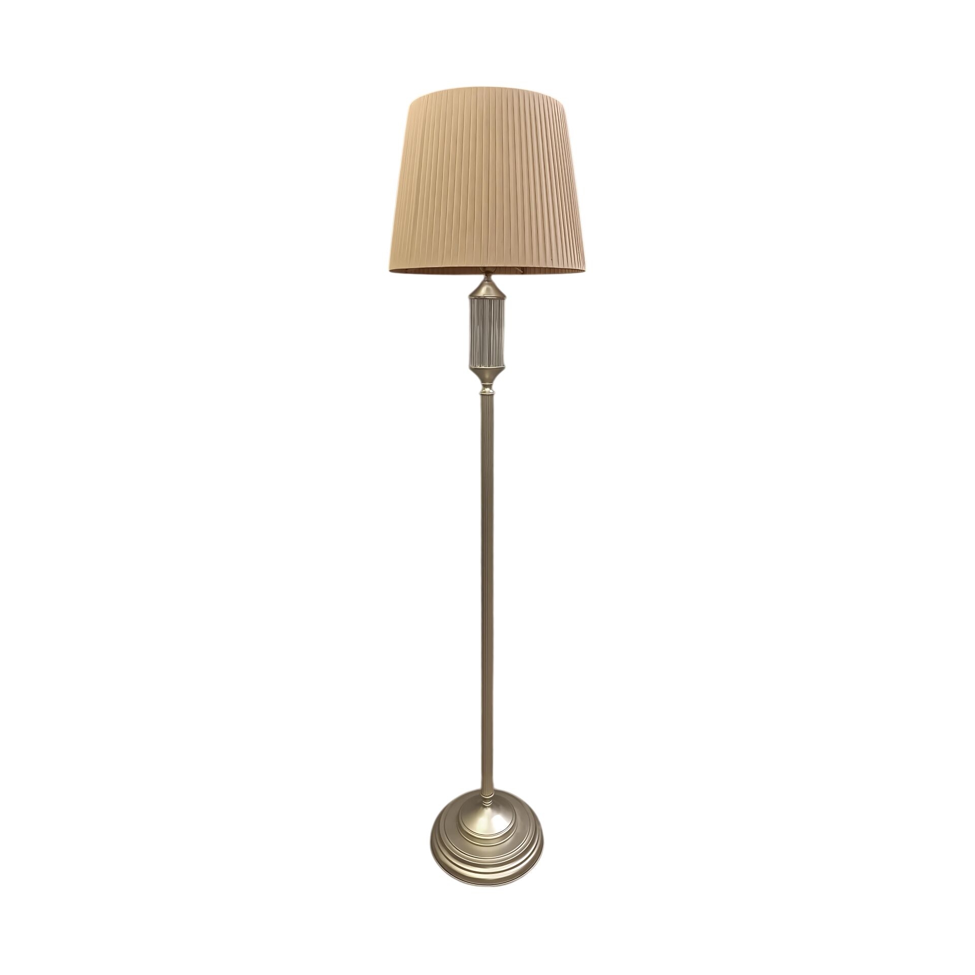 Elina Glass Detailed Chrome Floor Lamp