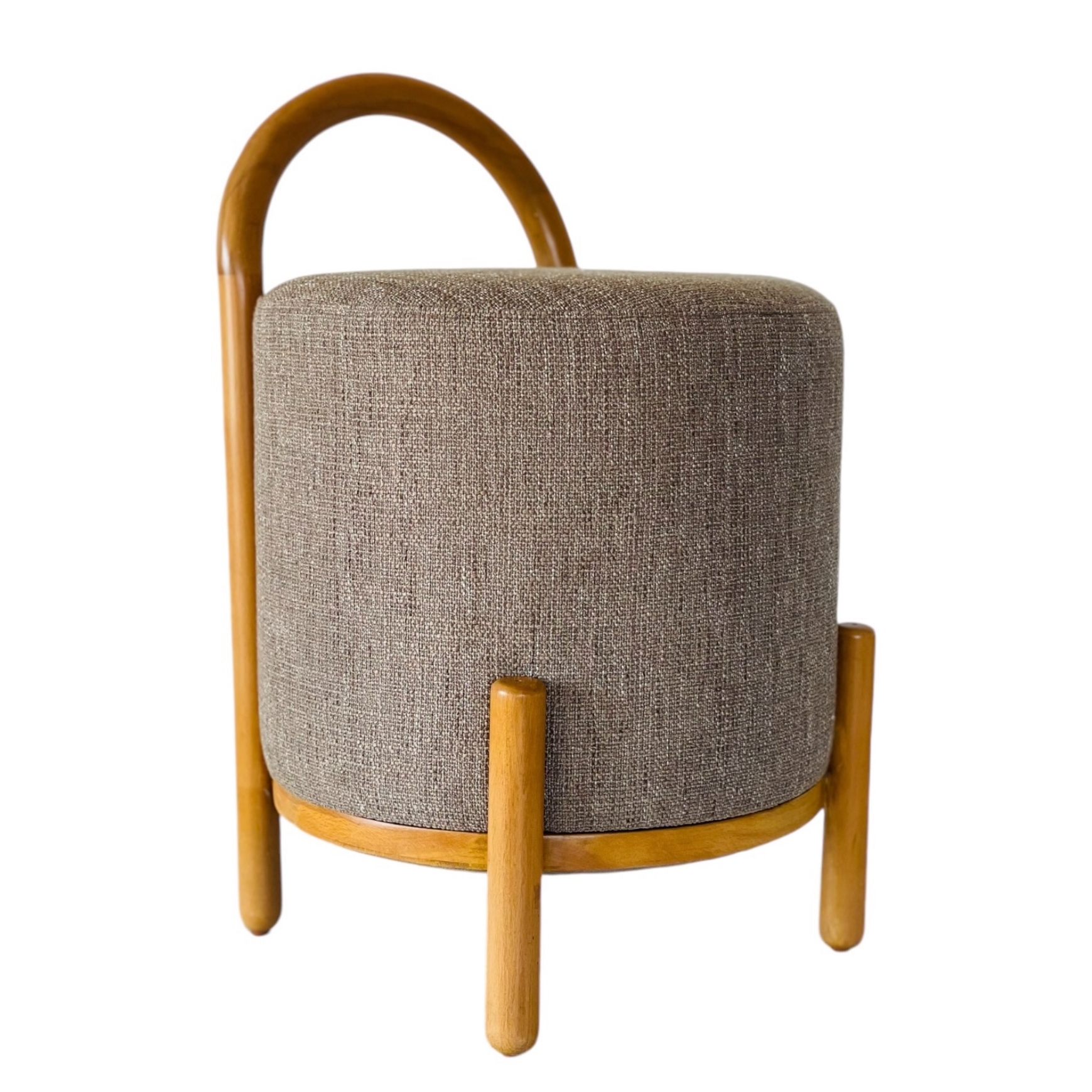 Bandol 100% Cotton Wooden Pouf