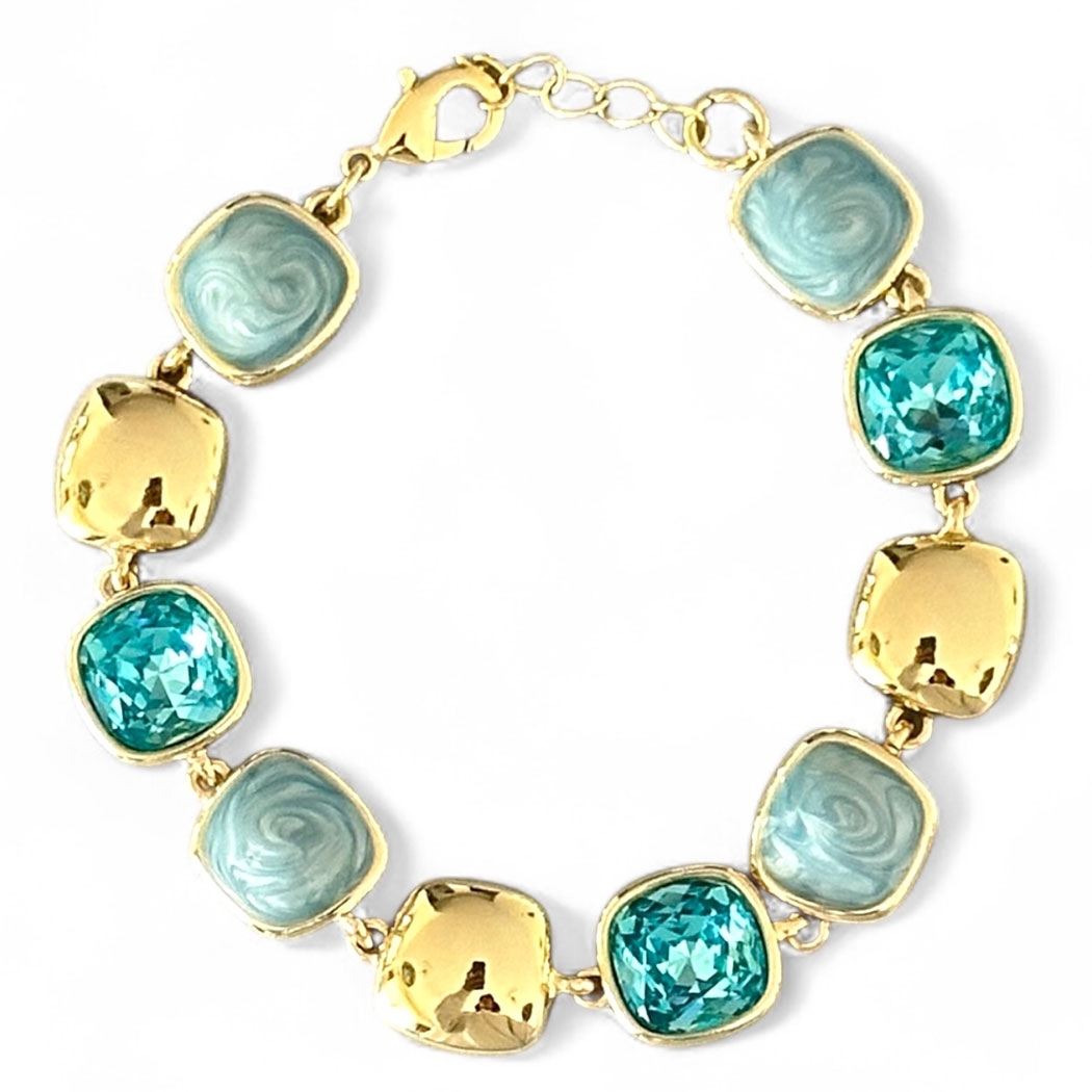 Blue Mano 14k Rhodium Plated Bracelet