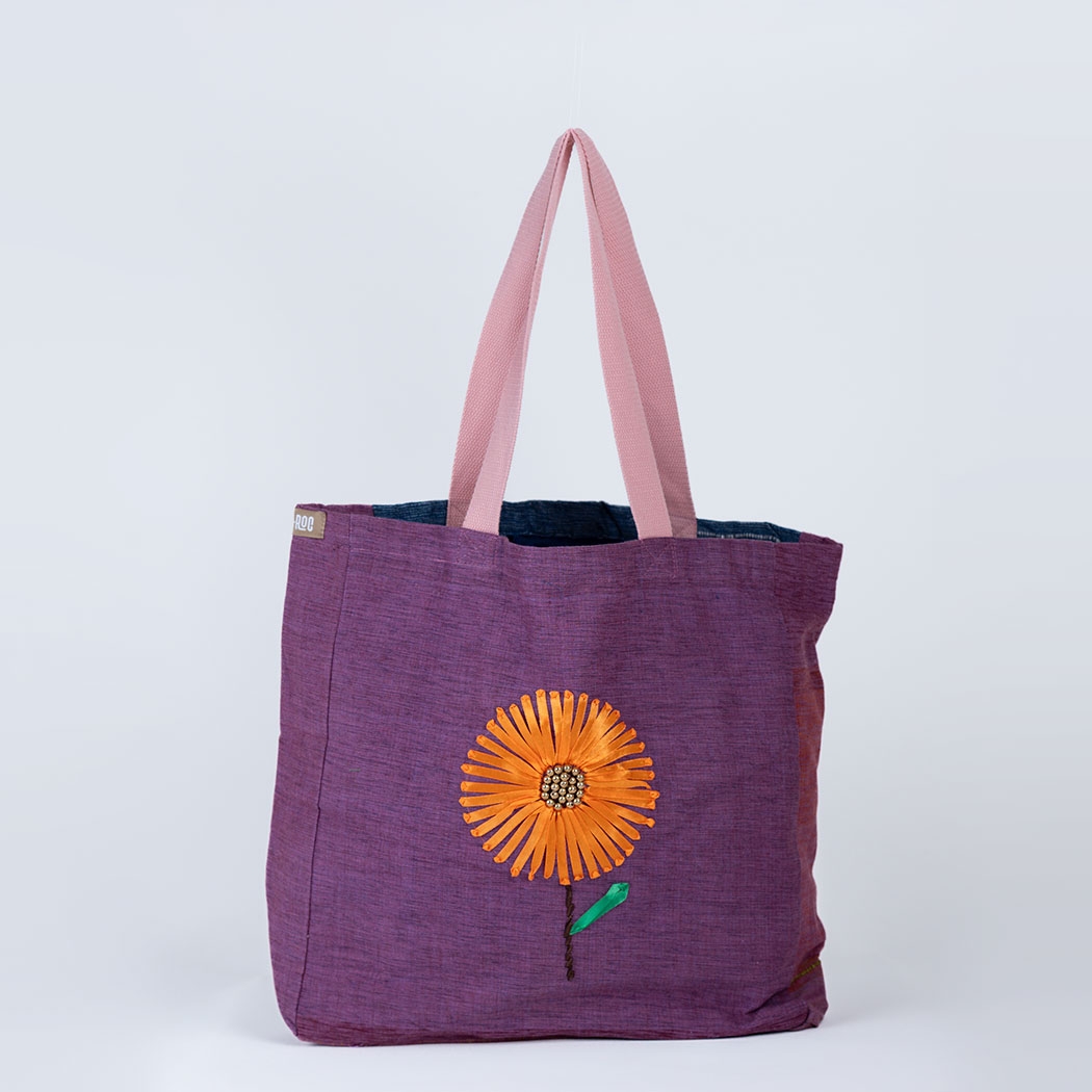 Multicolored Embroidered Tote Bag