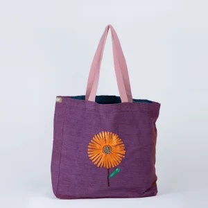 Multicolored Embroidered Tote Bag