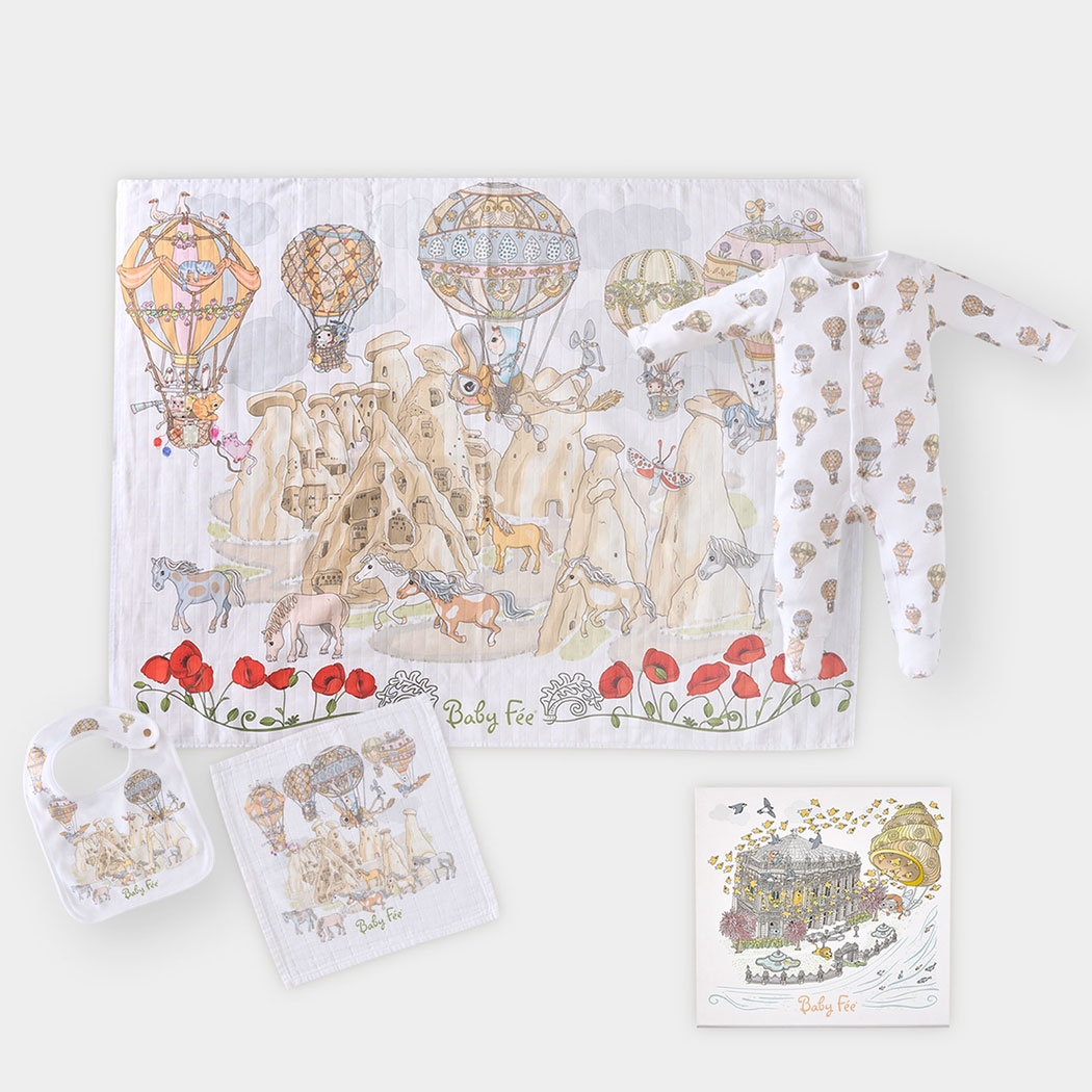 Cappadocia Gift Set Of 4(blanket&mouth Cloth&bib&body)