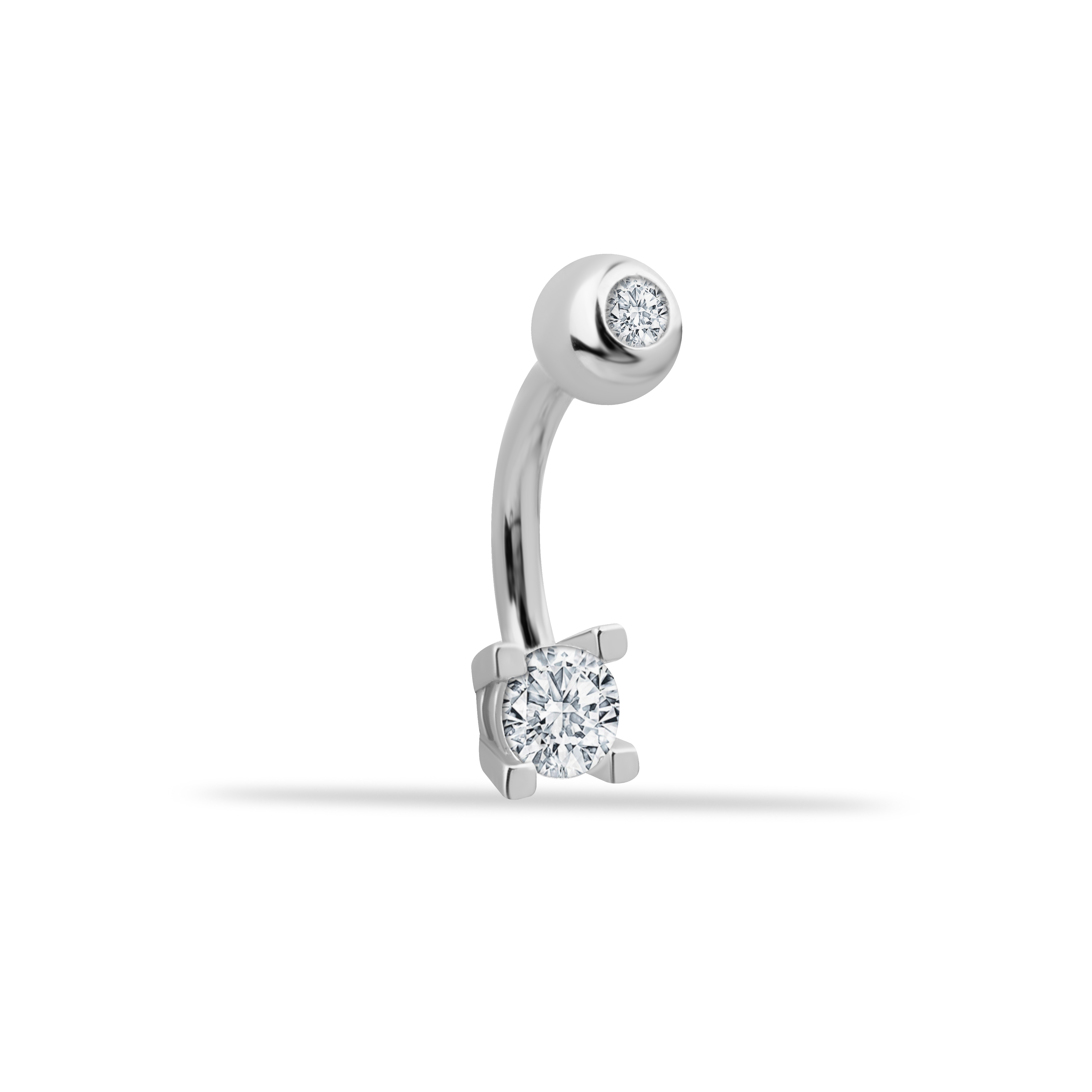 14k Gold Belly Piercing With Stone