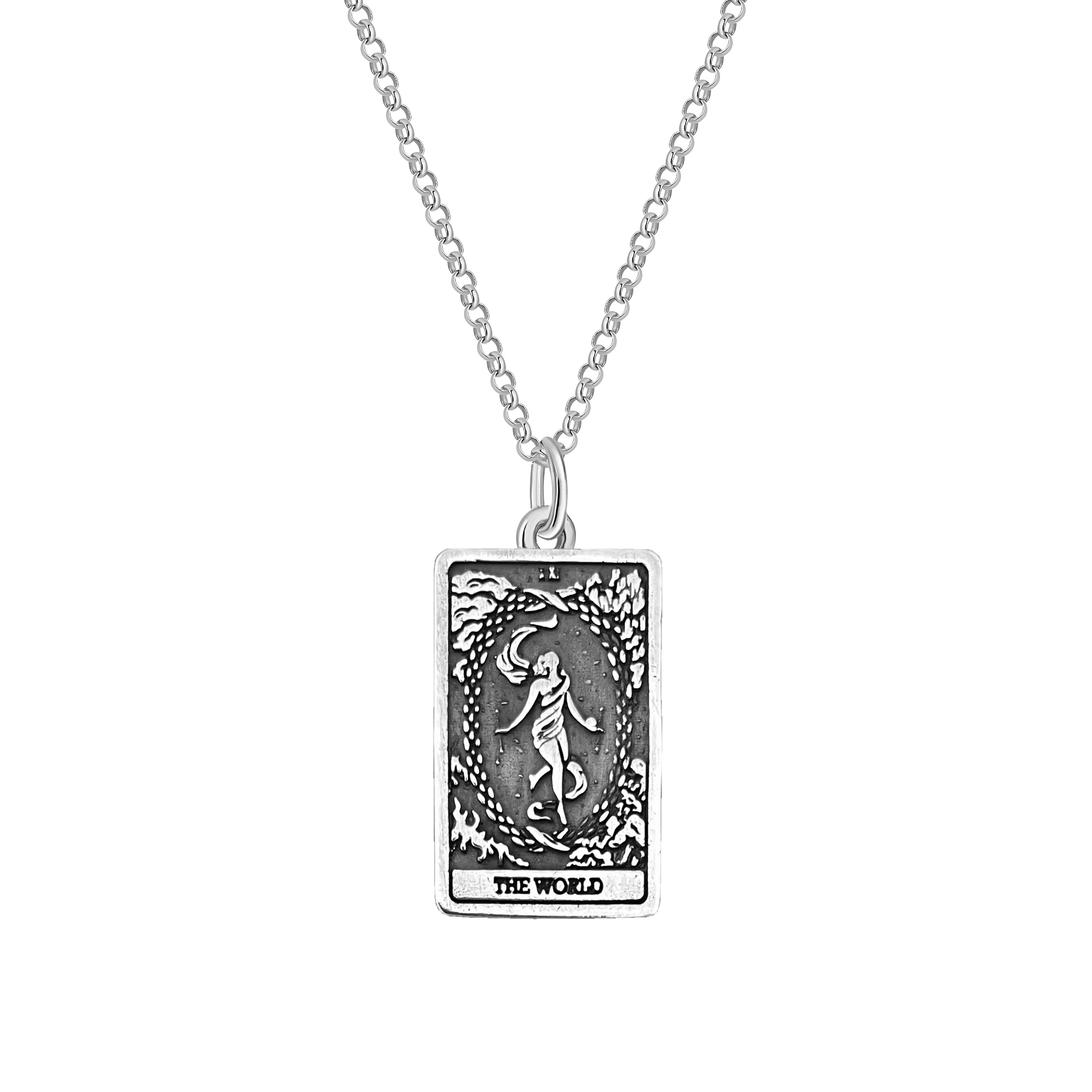 Silver Tarot Necklace - The World