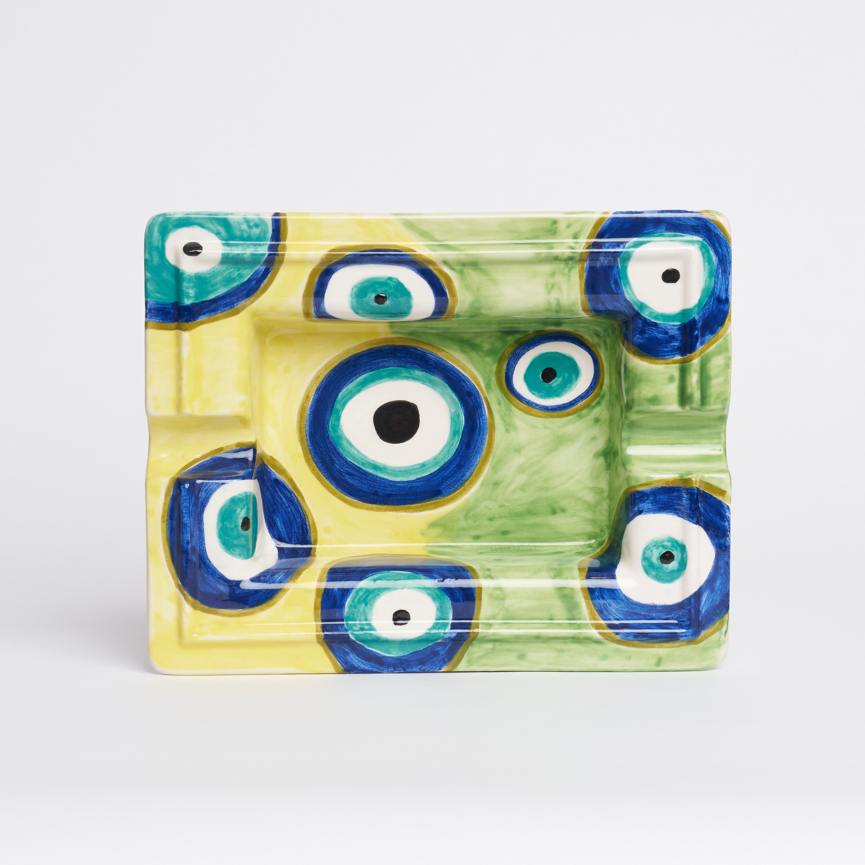 Yellow-green Evil Eye Bead Ashtray