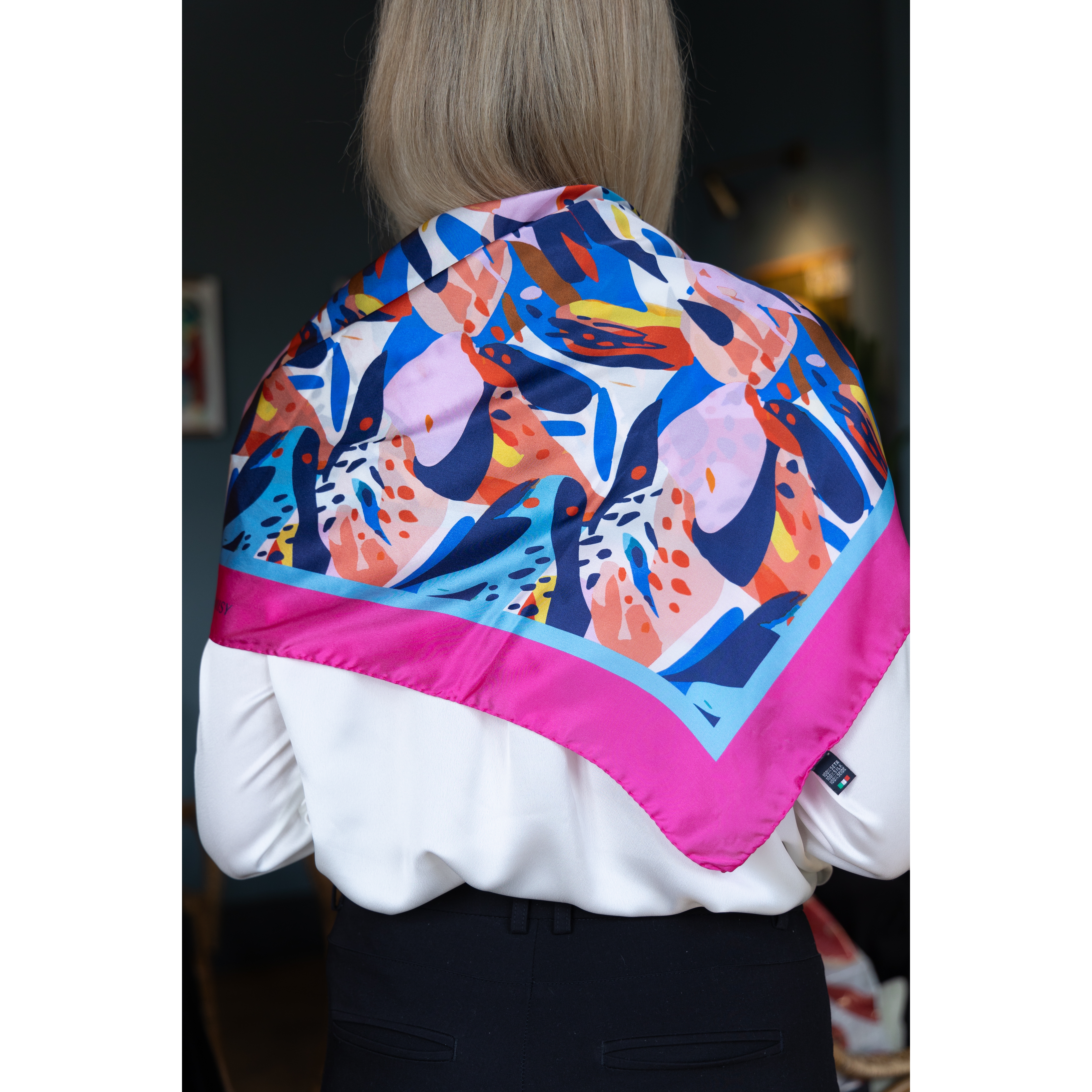 Pink Haze Square Silk Scarf