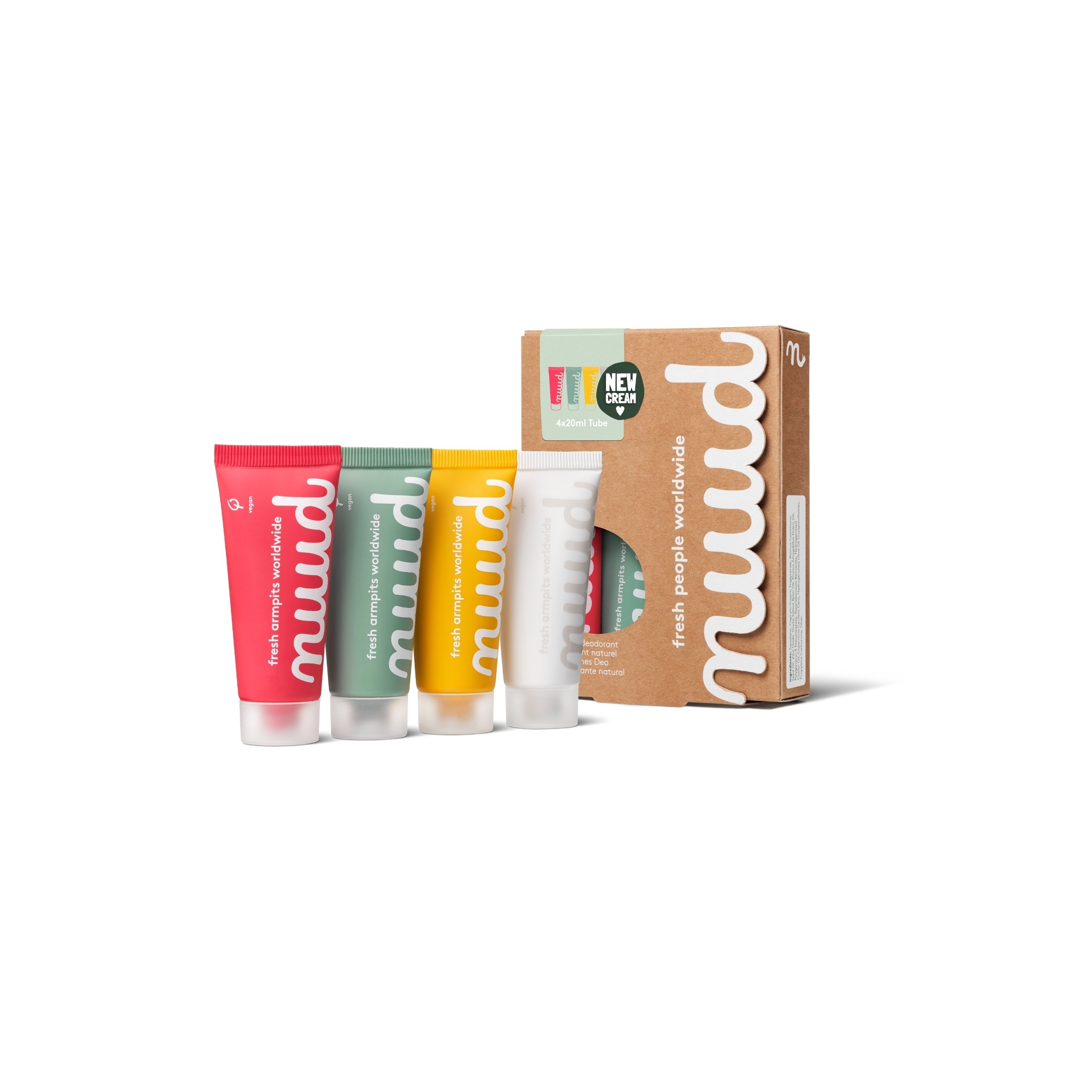 Nuud Family Pack 4 X 15ml - Vegan, 100% Natural Deodorant Cream
