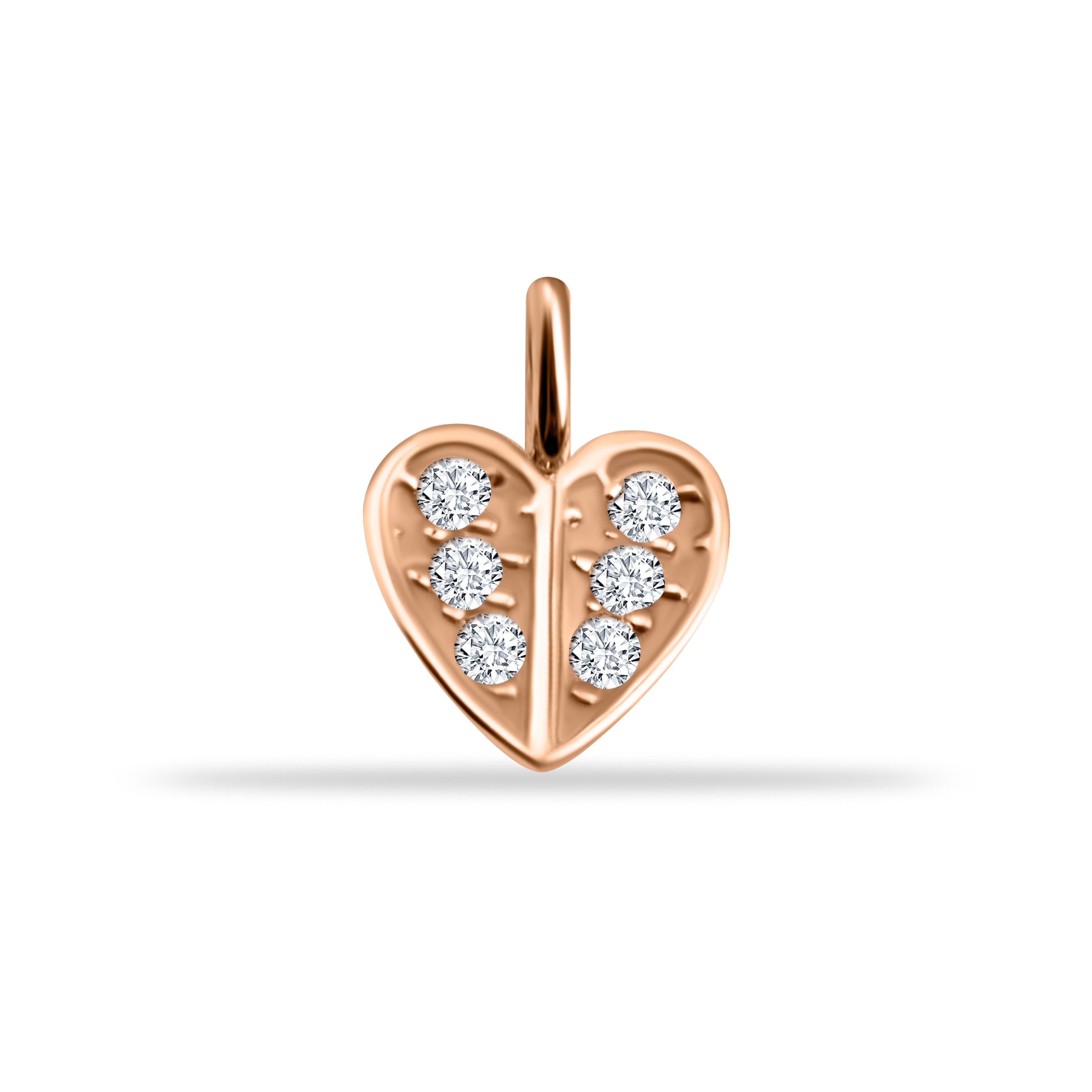 14k Gold Triangle Motif With Stone Minimal Charm