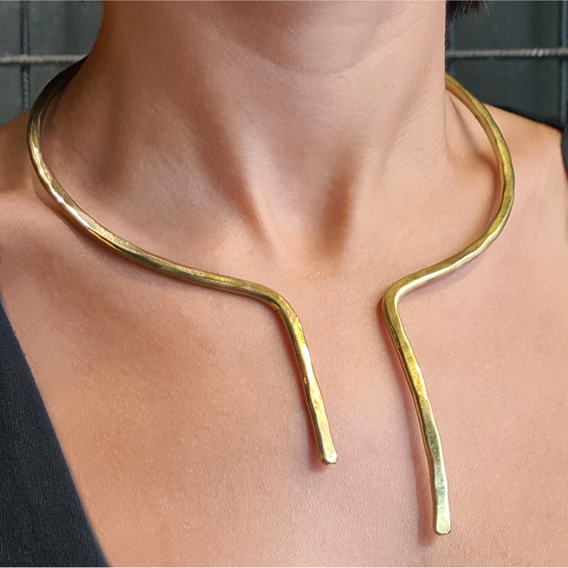 Gold Plated Tribal Choker Necklace