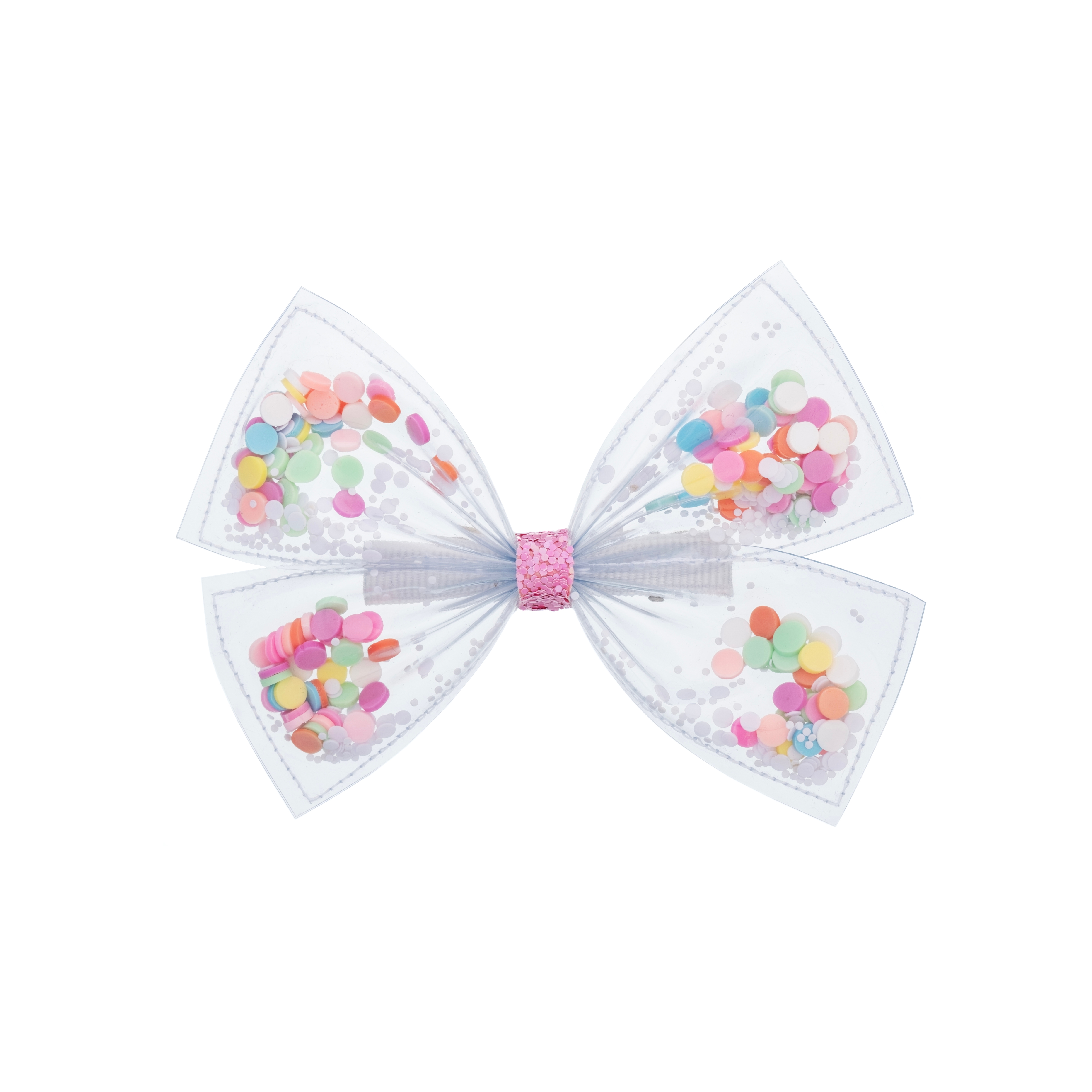 Confetti Clear Bow - Kids Hair Accessories