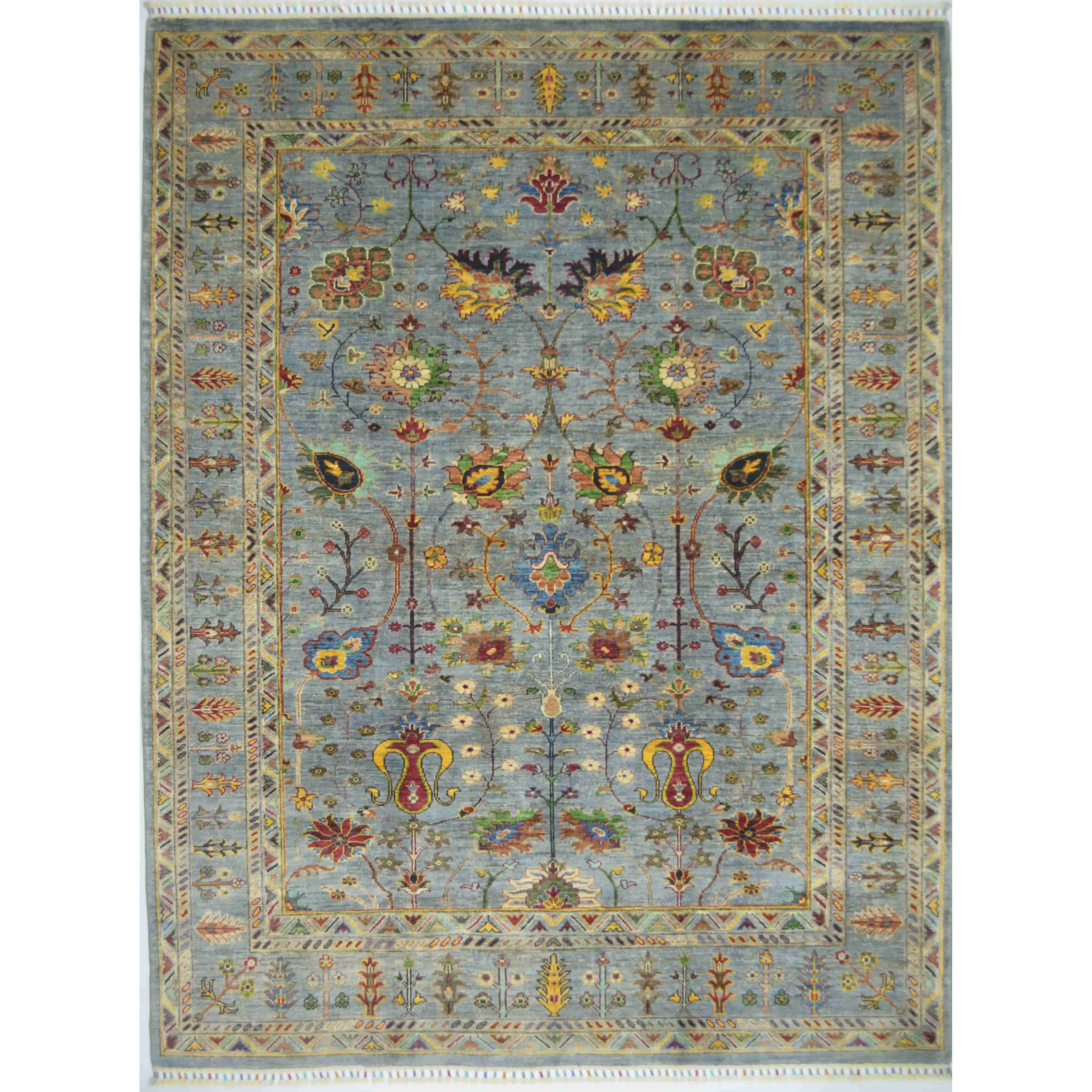 Afghan One Thousand And One Nights Handwoven Grey Rug 181x240 Cm (6x7.9 Ft)
