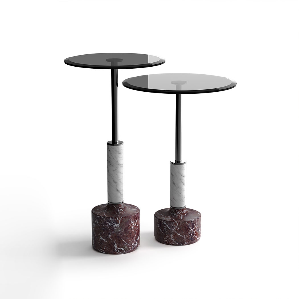 Lope Cherry Marble Legged Side Table