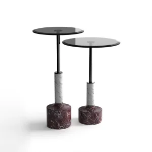 Lope Cherry Marble Legged Side Table