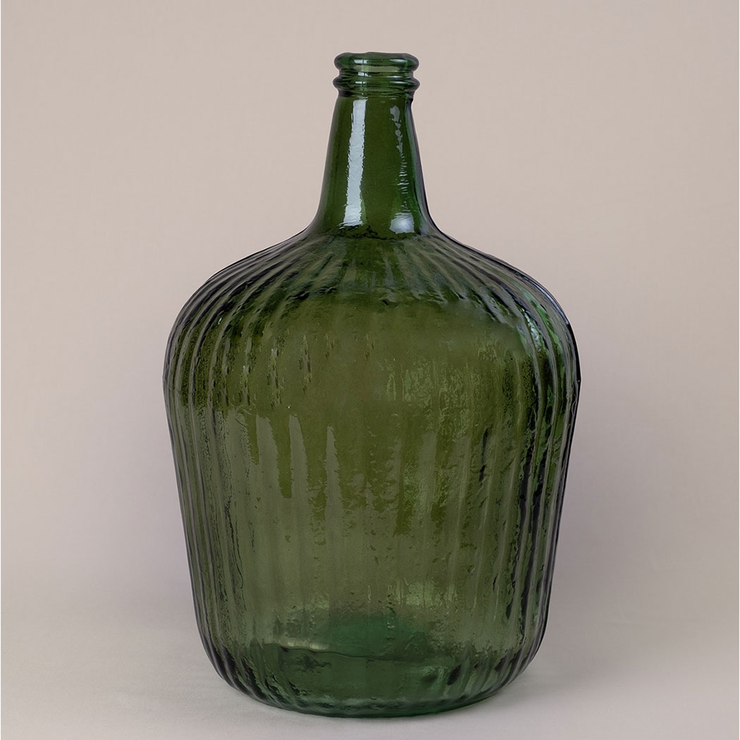Striped Large Glass Vase 25x38 Cm Amber