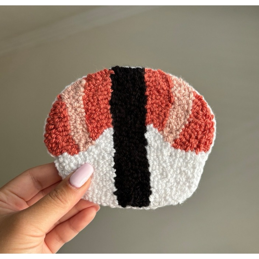 Nigiri Sushi Punch Needle Coaster