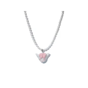Angry Puss - Pearl And Cat Bowtie Necklace