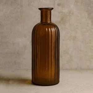 Striped Glass Vase 12x34 Cm Light Green