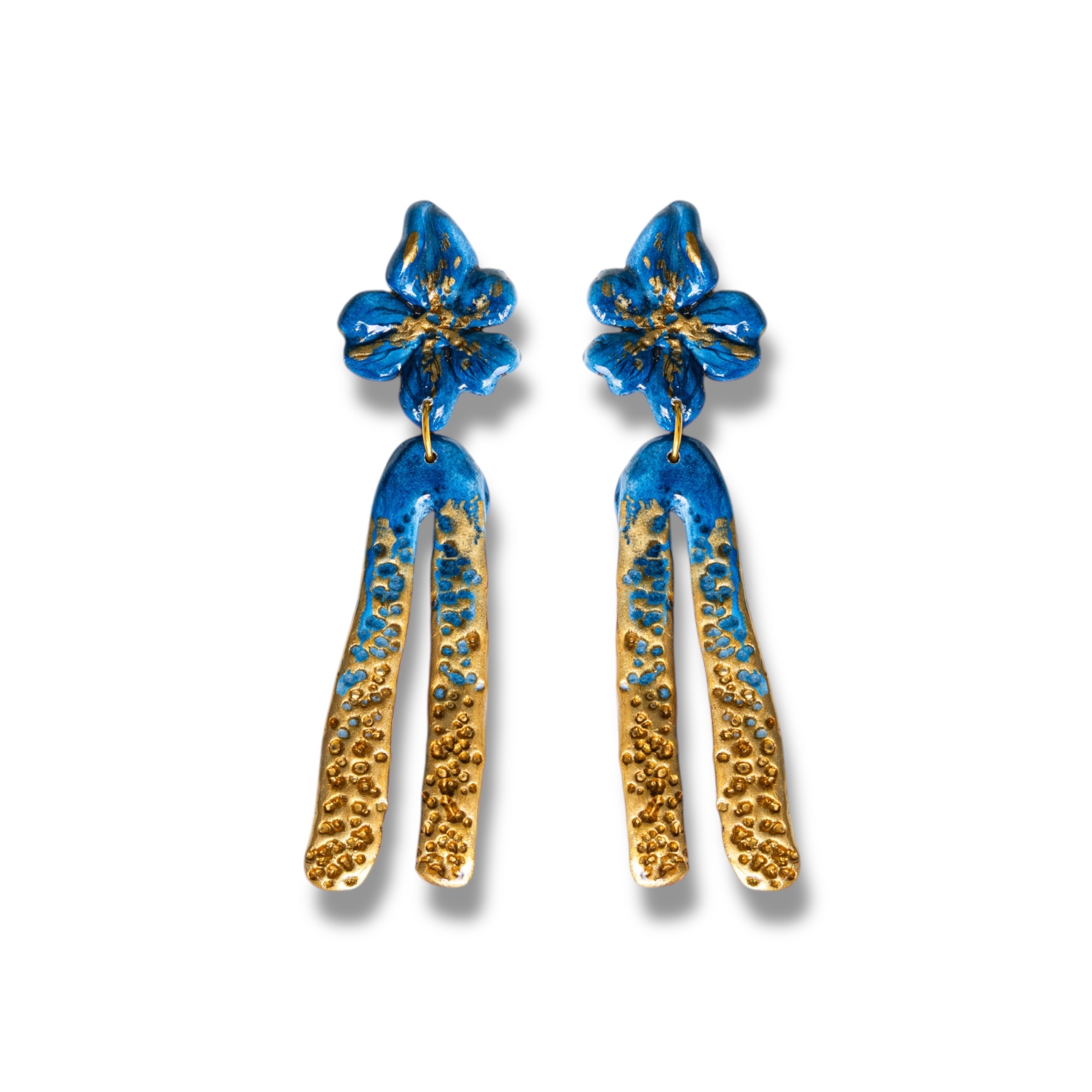 Lavande Bleue - Golden Textured Earrings