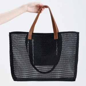 Petek Desenli Plaj Ve Alışveriş Shopper Tote Omuz Çantası - 1