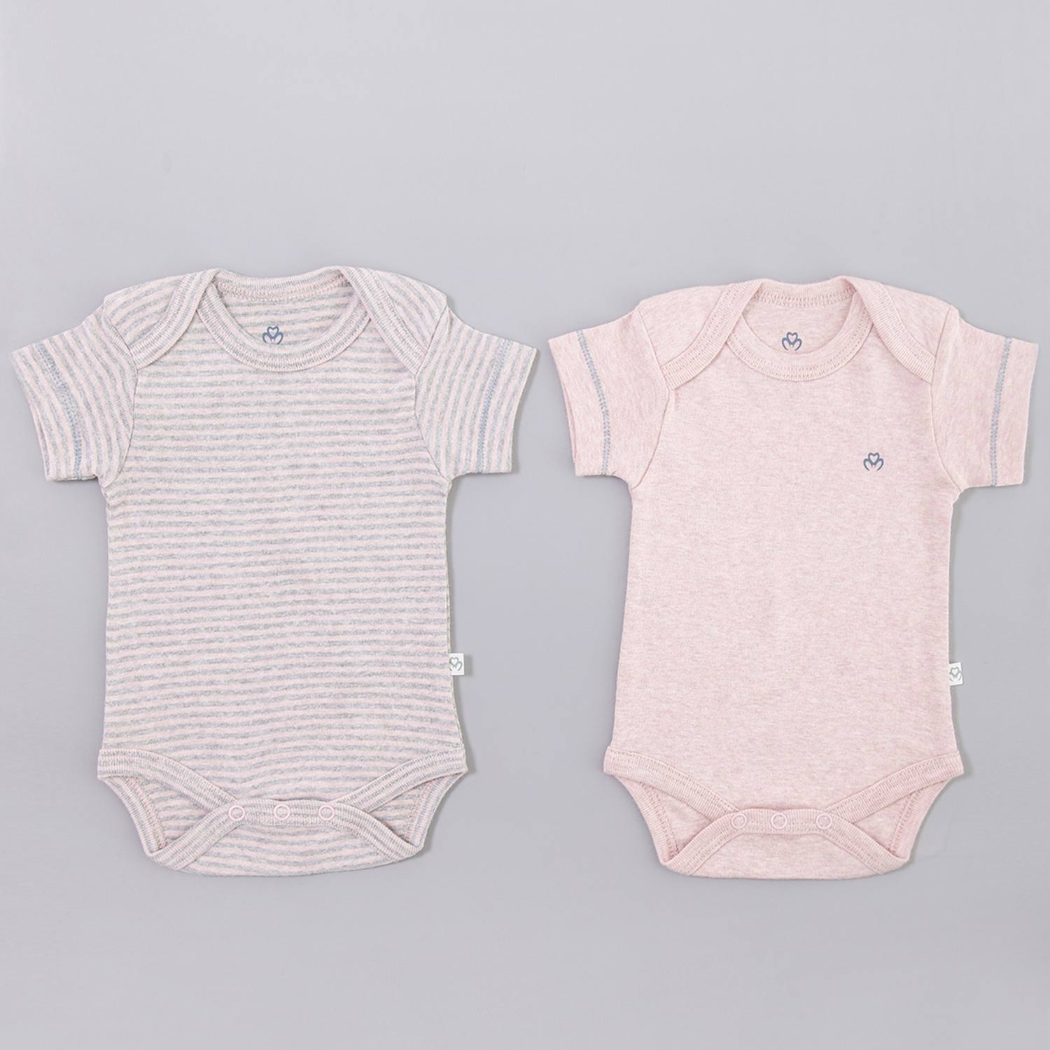 Organic Newborn Baby Short Sleeve Bodysuit, 2 Pcs Set