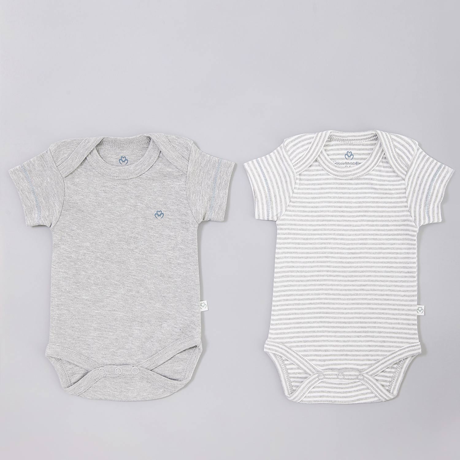 Organic Newborn Baby Short Sleeve Bodysuit, 2 Pcs Set