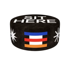 Oggian Sit Here Black Pouf 80cm