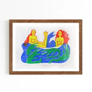 Alligators Linol Baskı