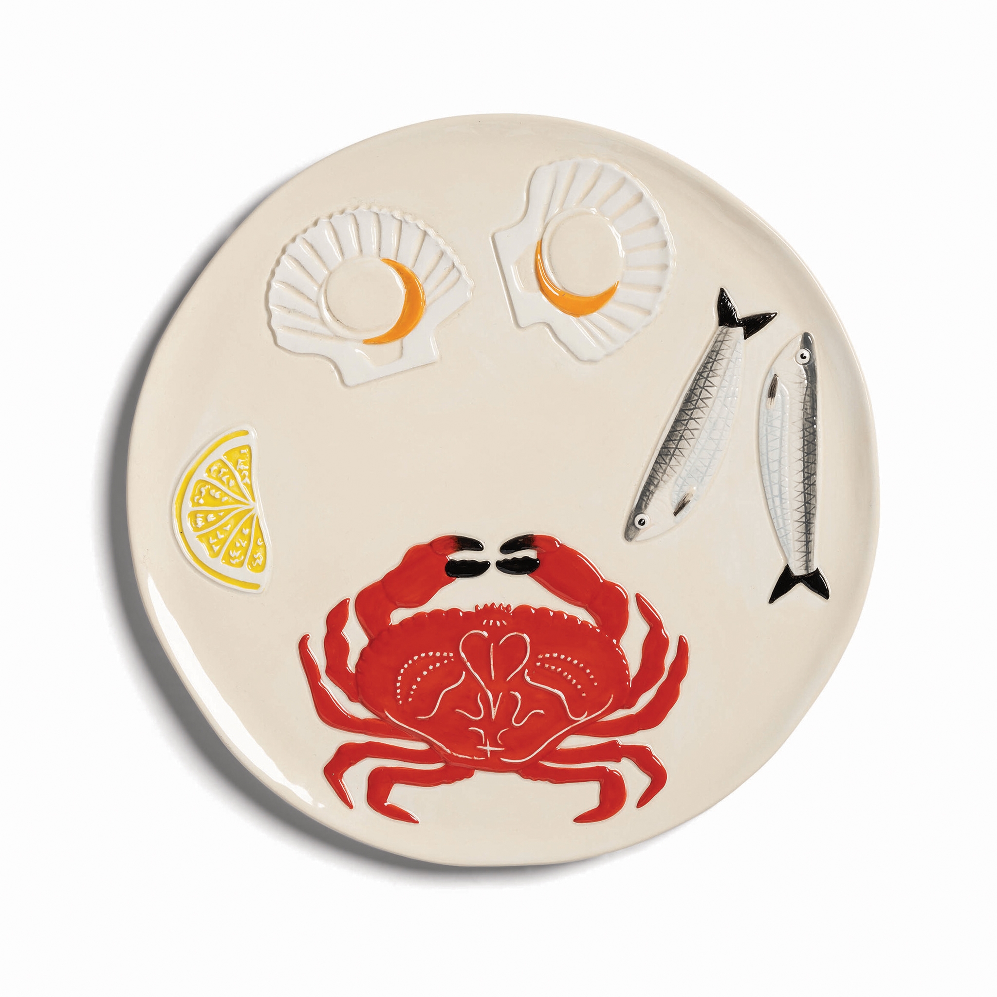 De La Mer Crab Motif Serving Plate