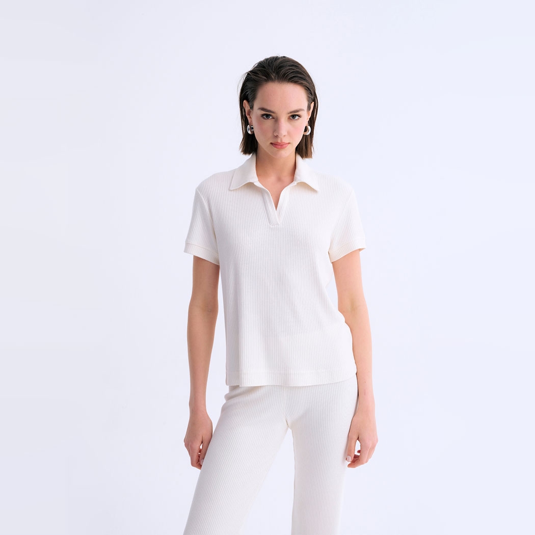 Ribbed Ease Fitilli Tişört