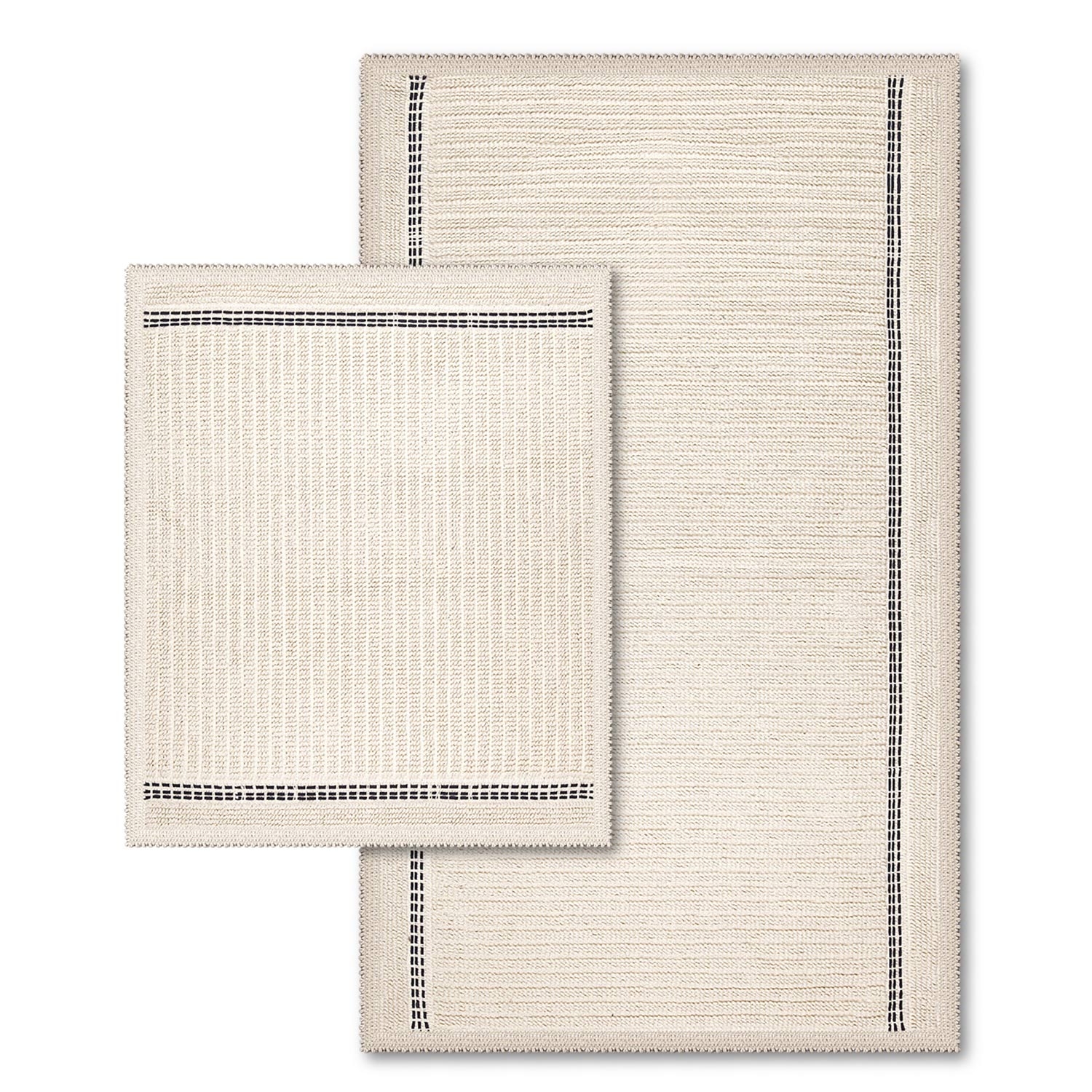 Nice Natural Cotton 2-piece Bath Mat Set