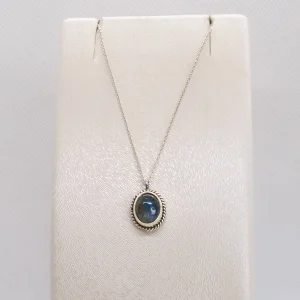 Minimal Labradorite Sterling Silver Necklace