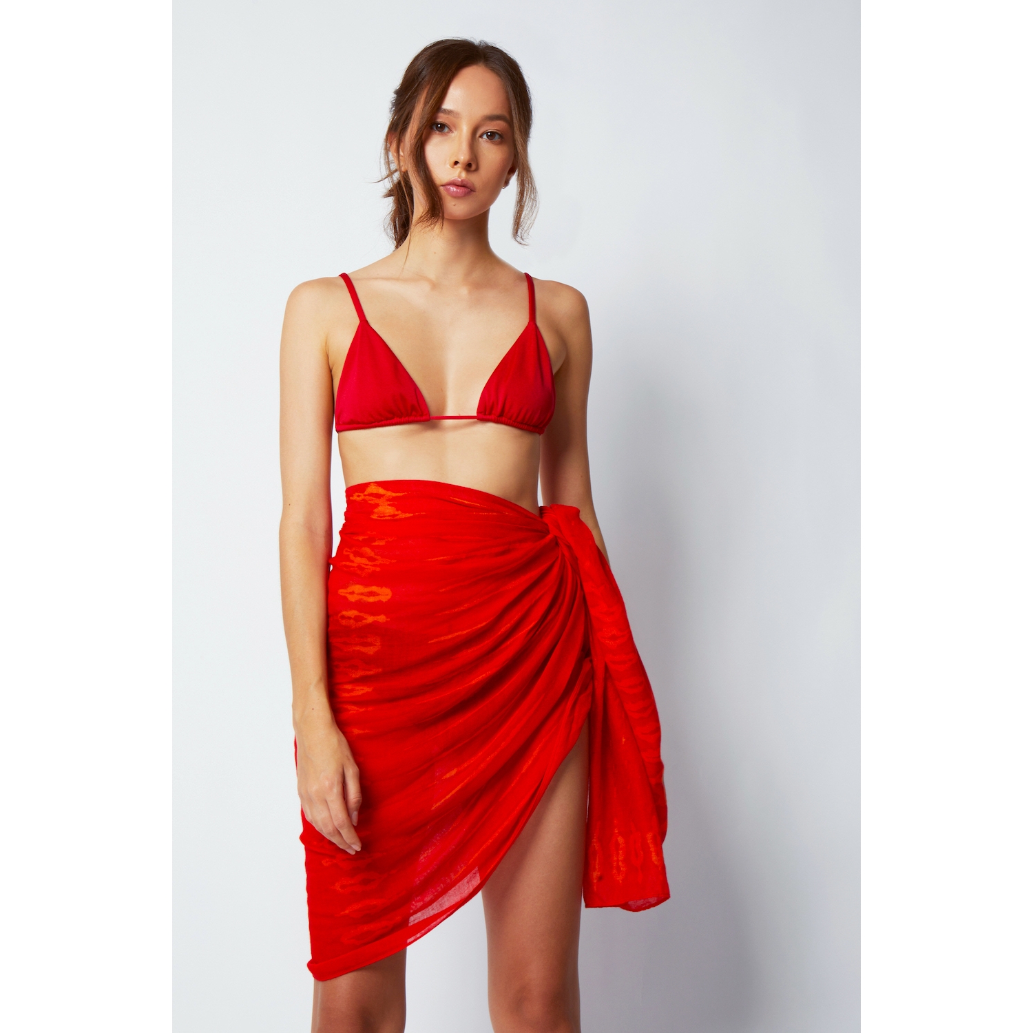 Rio Bamboo Sarong & Scarf - Red Fuchsia