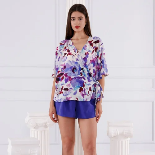 Ella Vegan Silk Cupro Side Tie Blouse