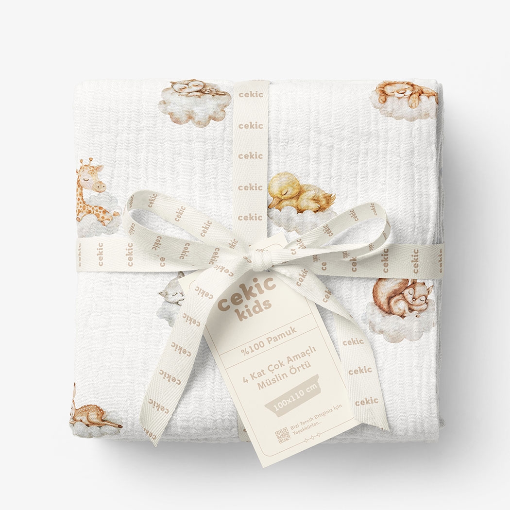 4 Layer Muslin Blanket - Baby Muslin Blanket - Four Layer Muslin 100x100 Cm