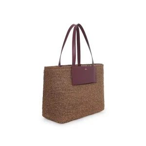 Myra Raffia Leather Tote