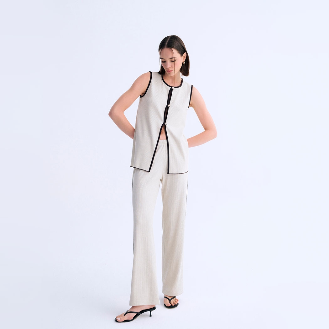 Soft Outline Pants Piped Detail Sweatpants