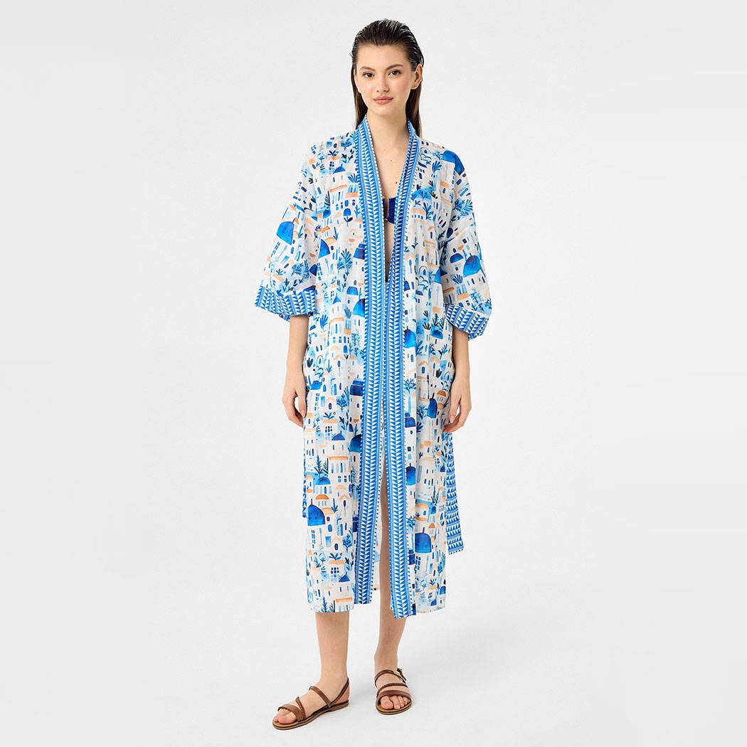 Santorini Desen Elissa Kimono