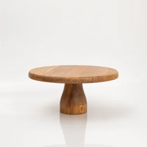 Justwood Lucca 29 Cm Wooden Round Cake Serving Platter With 12 Cm Legs