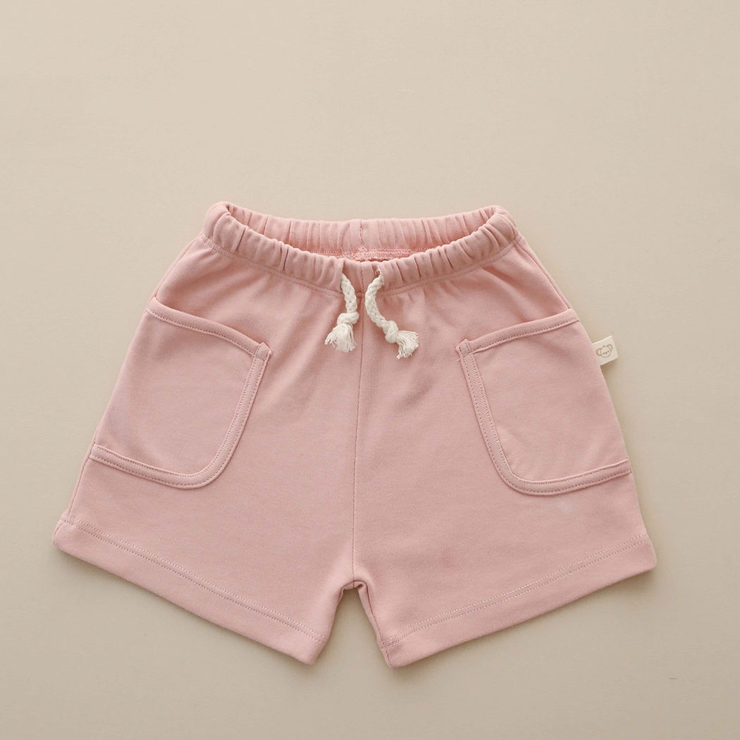 Pink Basic Pocketed Children's Shorts