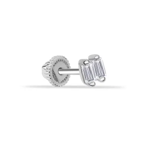 14k Gold Baguette Stone Minimal Helix/cartilage Piercing