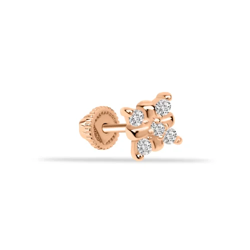 14k Gold Stone Minimal Helix/cartilage Piercing