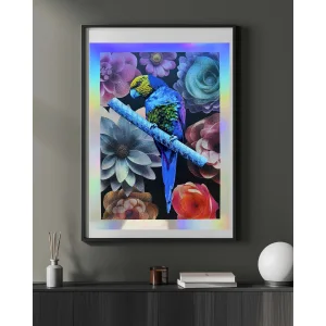 Mini Blue Parrot Giclee Art Print