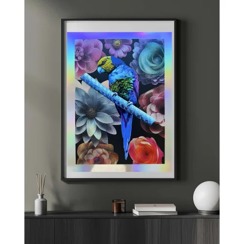 Mini Blue Parrot Giclee Art Print