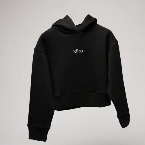Black Crop Hoodie