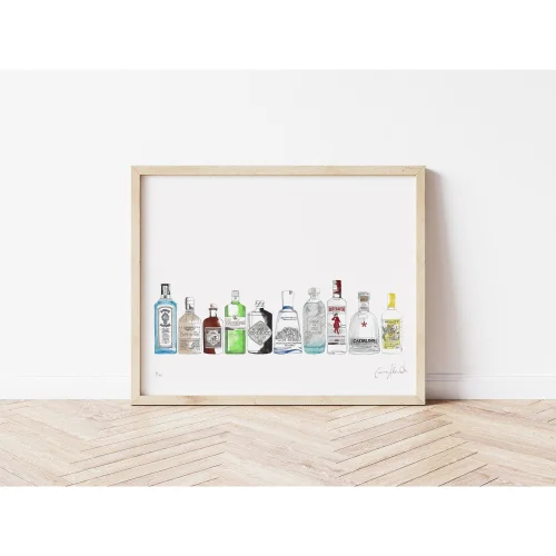 Ten Gin Bottles Print