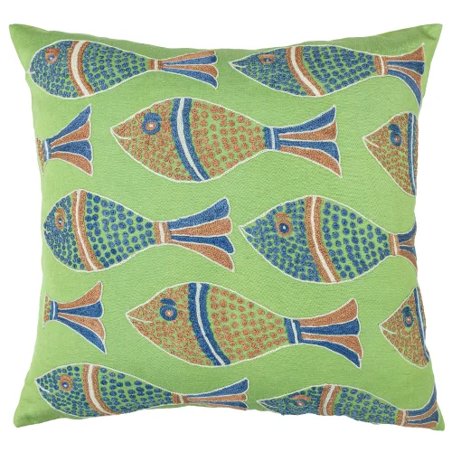 Kiyra Fish Patterned Modern Cushion 50x50 Cm