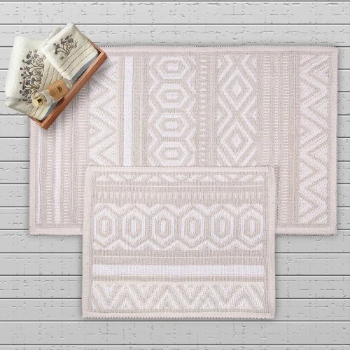 Hat Natural Cotton 2-piece Bath Mat Set 60x100+50x60 Cm