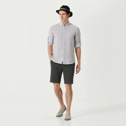 Dark Gray Pique Bermuda Shorts