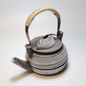 White Cracked Textured Teapot